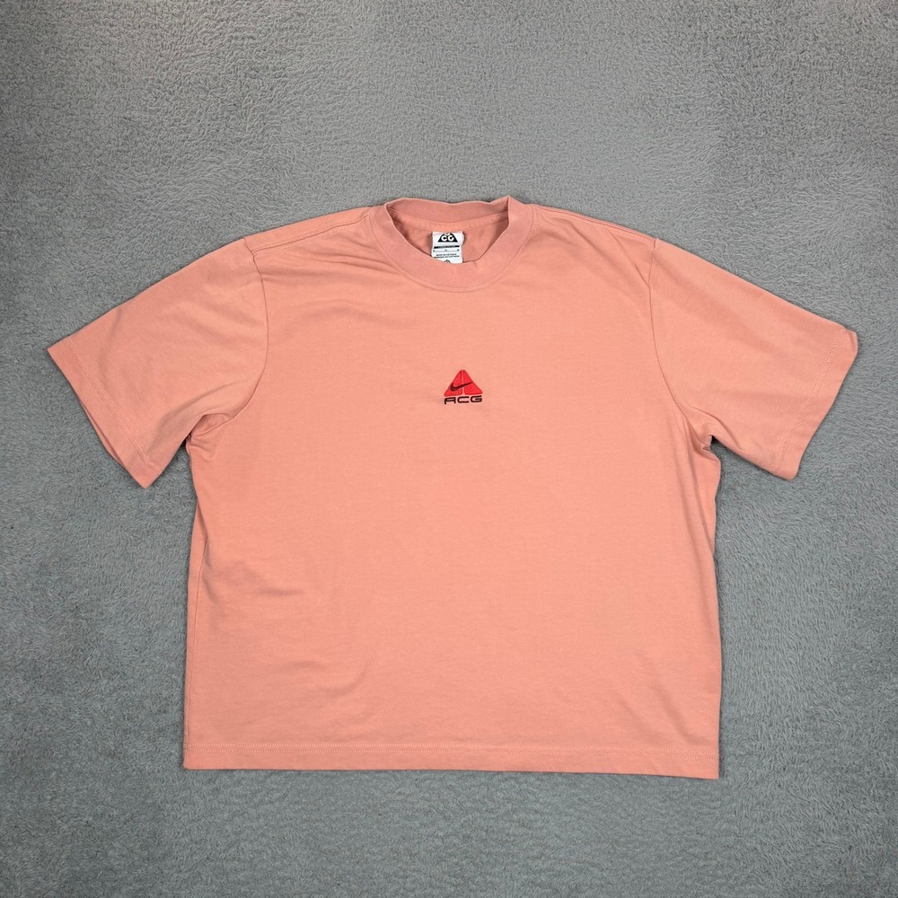 Nike ACG Loose Fit T-Shirt Mens Medium Coral Pink Embroidered Logo‎ Streetwear